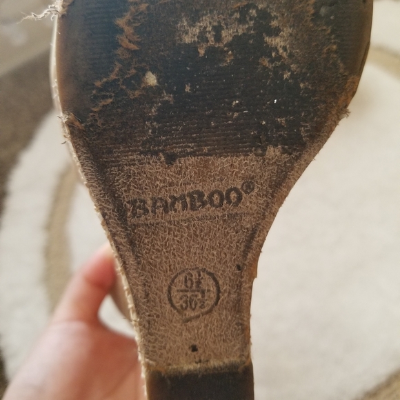 Bamboo Beige Wedge Heels - Picture 6 of 7